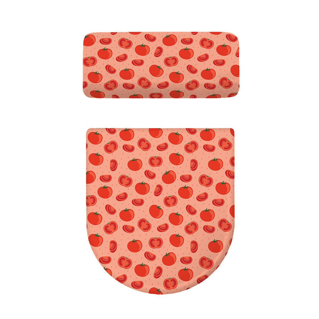 Cute Tomato Pattern Print Toilet Lid And Tank Cover Set