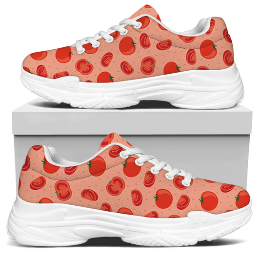 Cute Tomato Pattern Print White Chunky Shoes