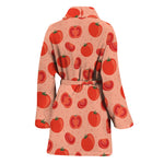 Cute Tomato Pattern Print Women's Bathrobe