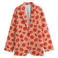 Cute Tomato Pattern Print Women's Cotton Blazer
