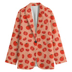 Cute Tomato Pattern Print Women's Cotton Blazer