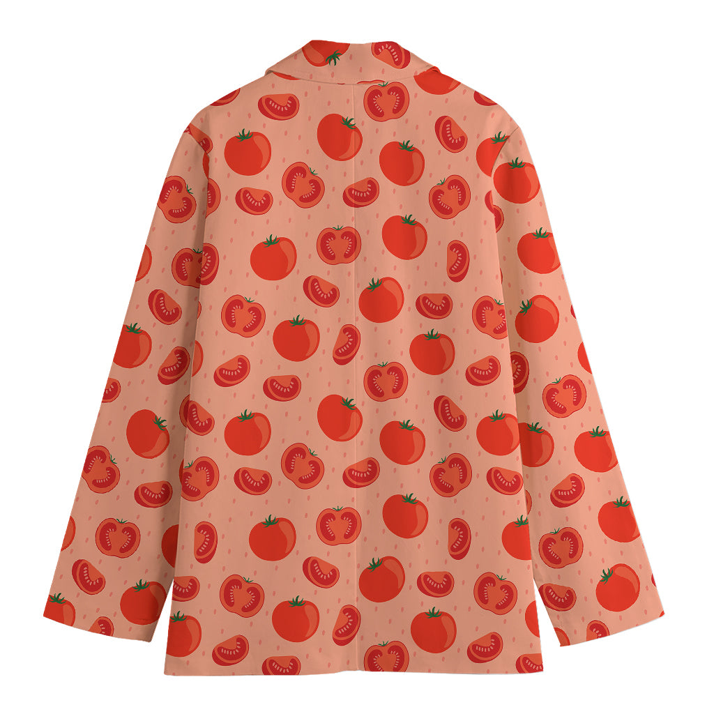 Cute Tomato Pattern Print Women's Cotton Blazer