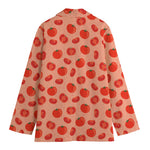 Cute Tomato Pattern Print Women's Cotton Blazer