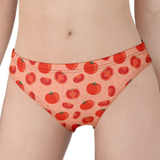 Cute Tomato Pattern Print Women's Panties