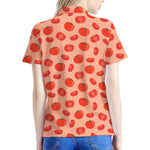 Cute Tomato Pattern Print Women's Polo Shirt