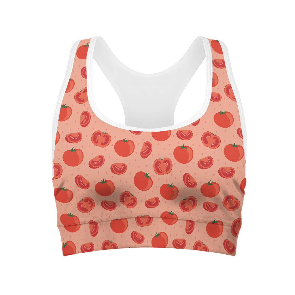 Cute Tomato Pattern Print Women's Sports Bra