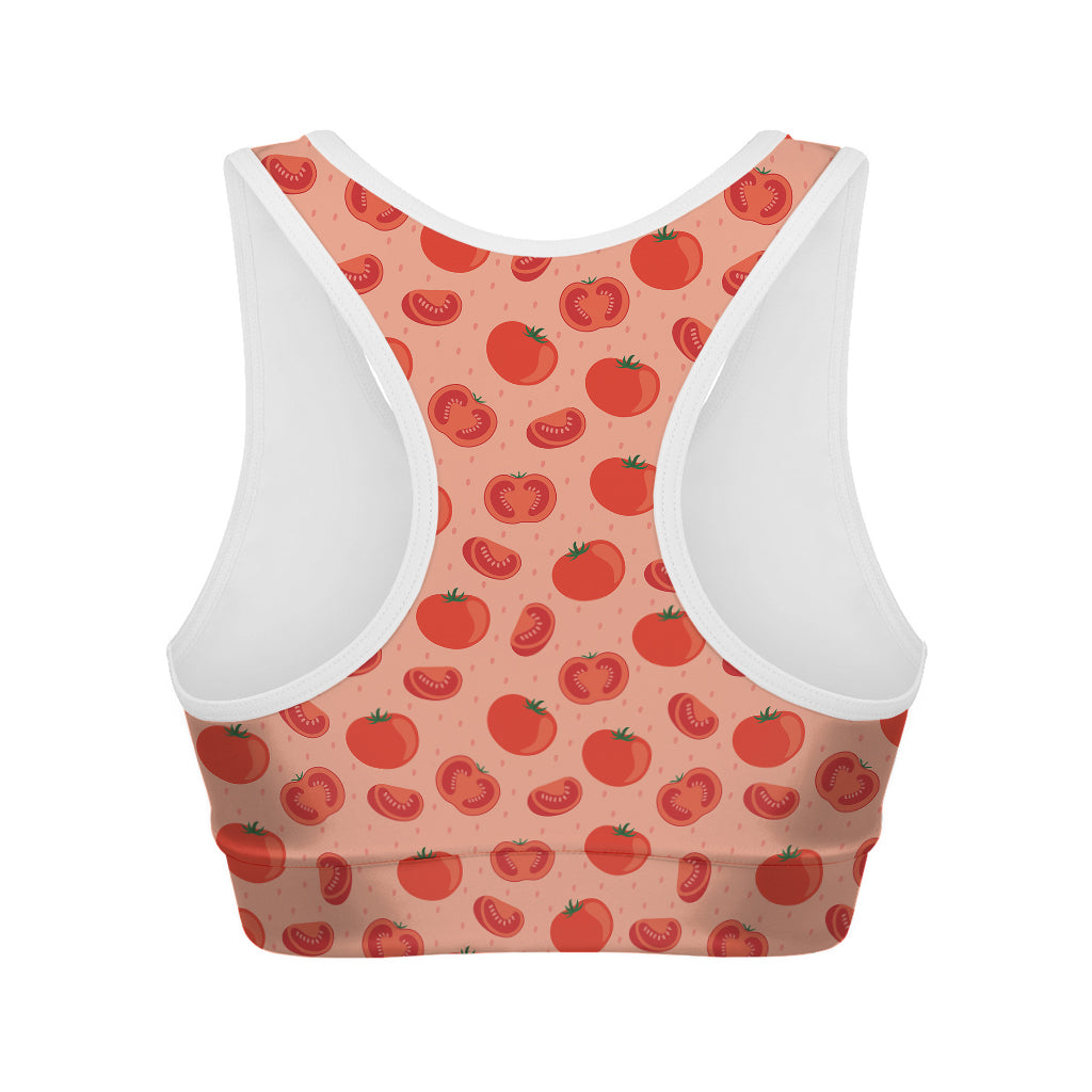 Cute Tomato Pattern Print Women's Sports Bra