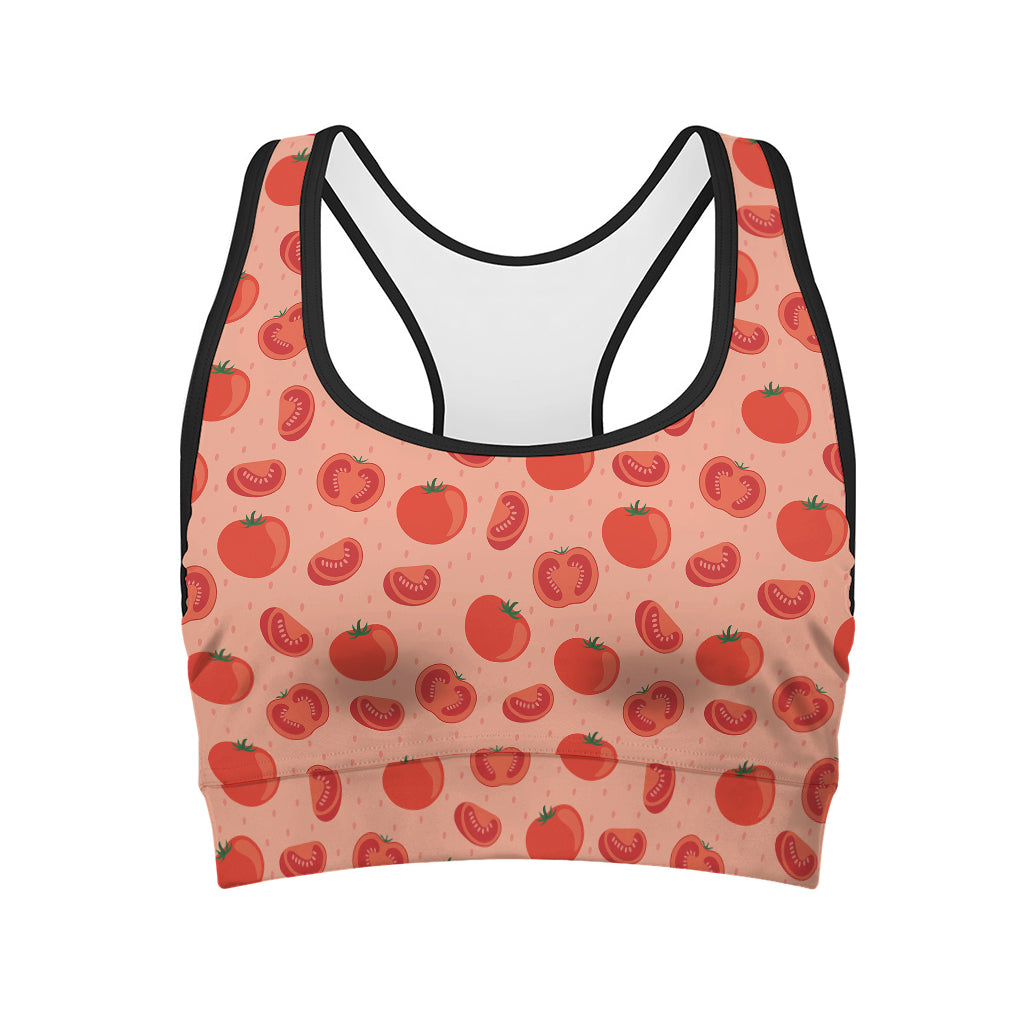 Cute Tomato Pattern Print Women's Sports Bra
