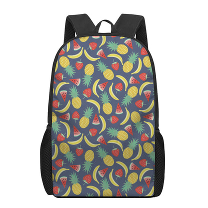 Cute Tropical Fruits Pattern Print 17 Inch Backpack