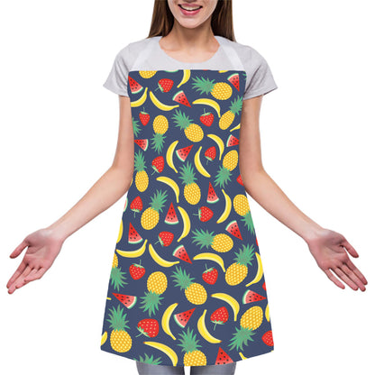 Cute Tropical Fruits Pattern Print Adjustable Apron