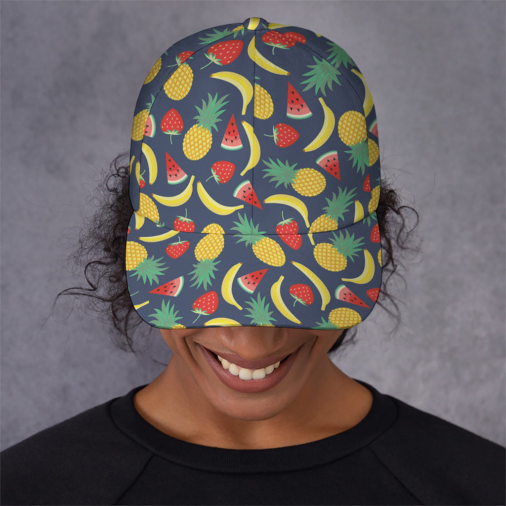 Cute Tropical Fruits Pattern Print Baseball Cap