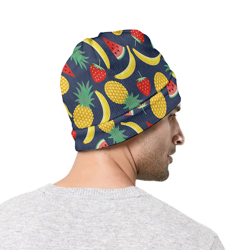 Cute Tropical Fruits Pattern Print Beanie