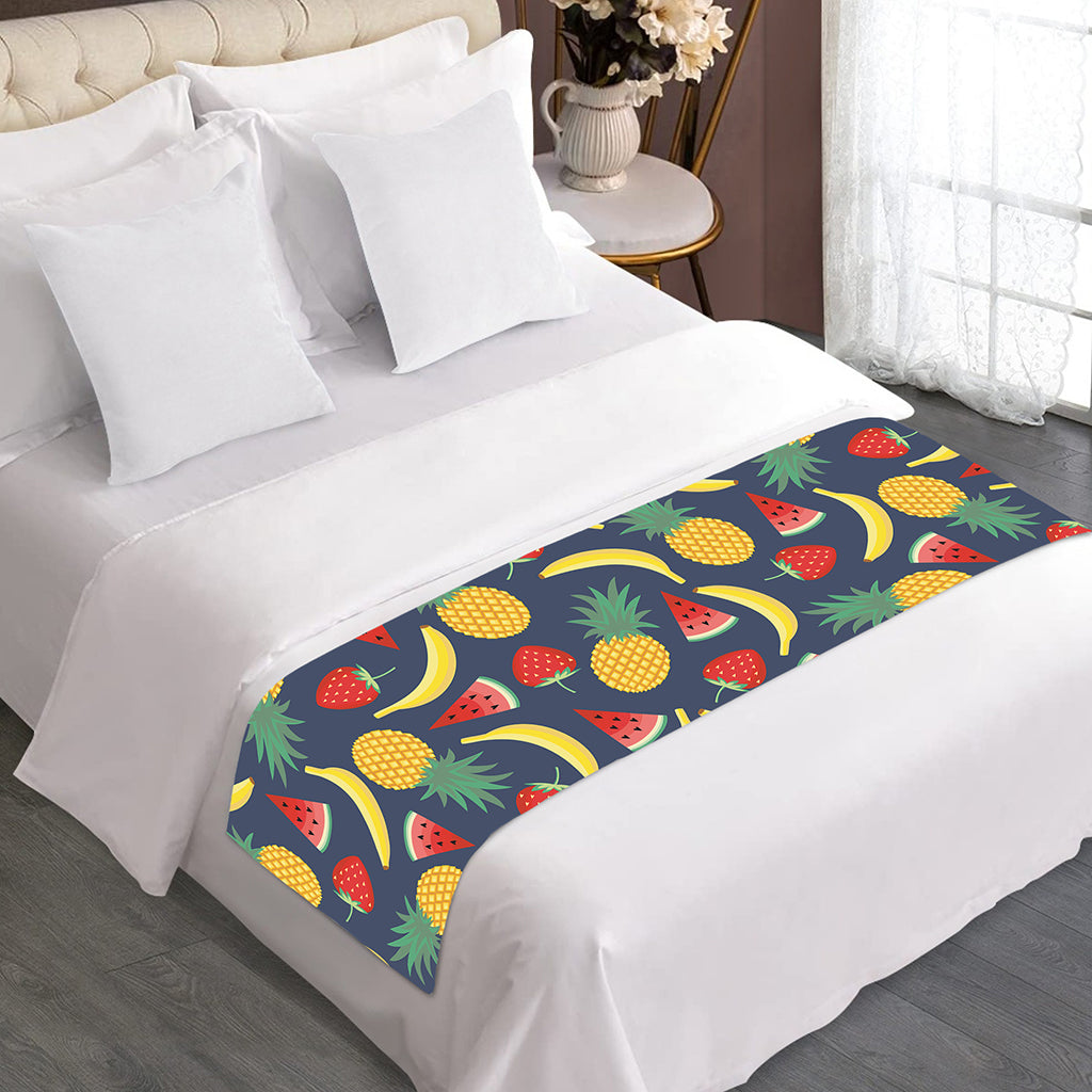 Cute Tropical Fruits Pattern Print Bed Runner