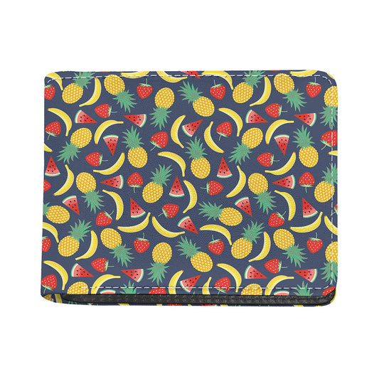Cute Tropical Fruits Pattern Print Bifold Wallet