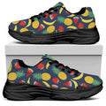 Cute Tropical Fruits Pattern Print Black Chunky Shoes