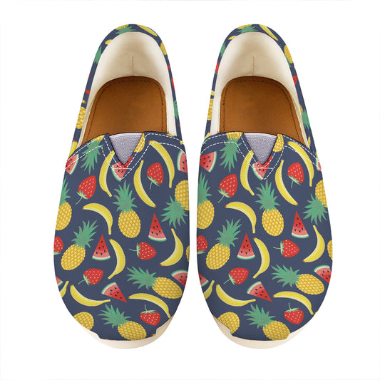 Cute Tropical Fruits Pattern Print Casual Shoes