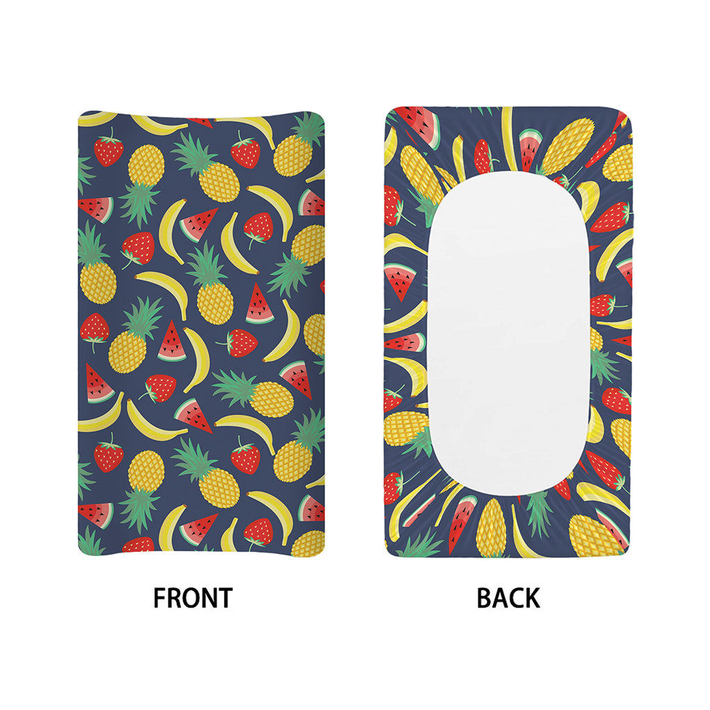 Cute Tropical Fruits Pattern Print Changing Pad Cover