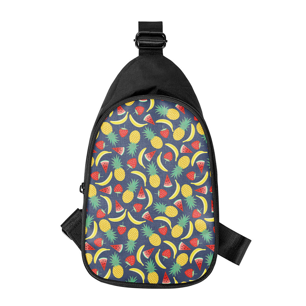 Cute Tropical Fruits Pattern Print Chest Bag
