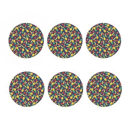 Cute Tropical Fruits Pattern Print Coaster Set