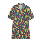 Cute Tropical Fruits Pattern Print Cotton Hawaiian Shirt