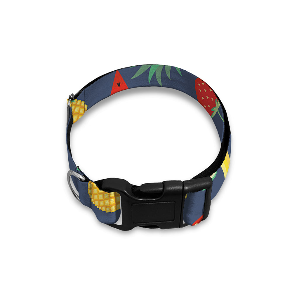 Cute Tropical Fruits Pattern Print Dog Collar