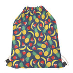 Cute Tropical Fruits Pattern Print Drawstring Bag