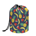 Cute Tropical Fruits Pattern Print Drawstring Makeup Bag