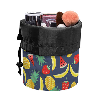 Cute Tropical Fruits Pattern Print Drawstring Makeup Bag