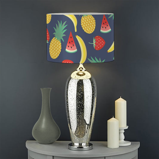 Cute Tropical Fruits Pattern Print Drum Lamp Shade