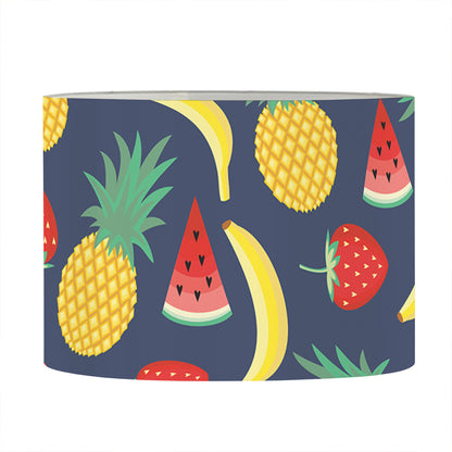 Cute Tropical Fruits Pattern Print Drum Lamp Shade