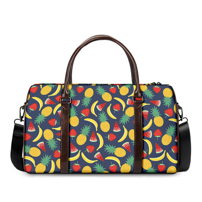 Cute Tropical Fruits Pattern Print Duffle Bag