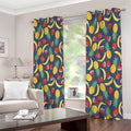 Cute Tropical Fruits Pattern Print Extra Wide Grommet Curtains
