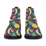 Cute Tropical Fruits Pattern Print Flat Ankle Boots