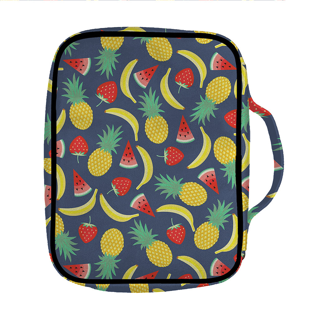 Cute Tropical Fruits Pattern Print Front Pocket Bible Bag