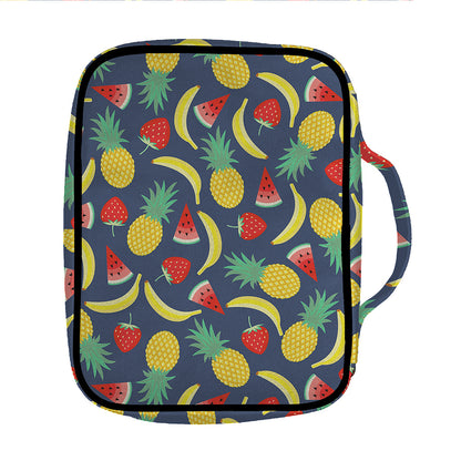 Cute Tropical Fruits Pattern Print Front Pocket Bible Bag