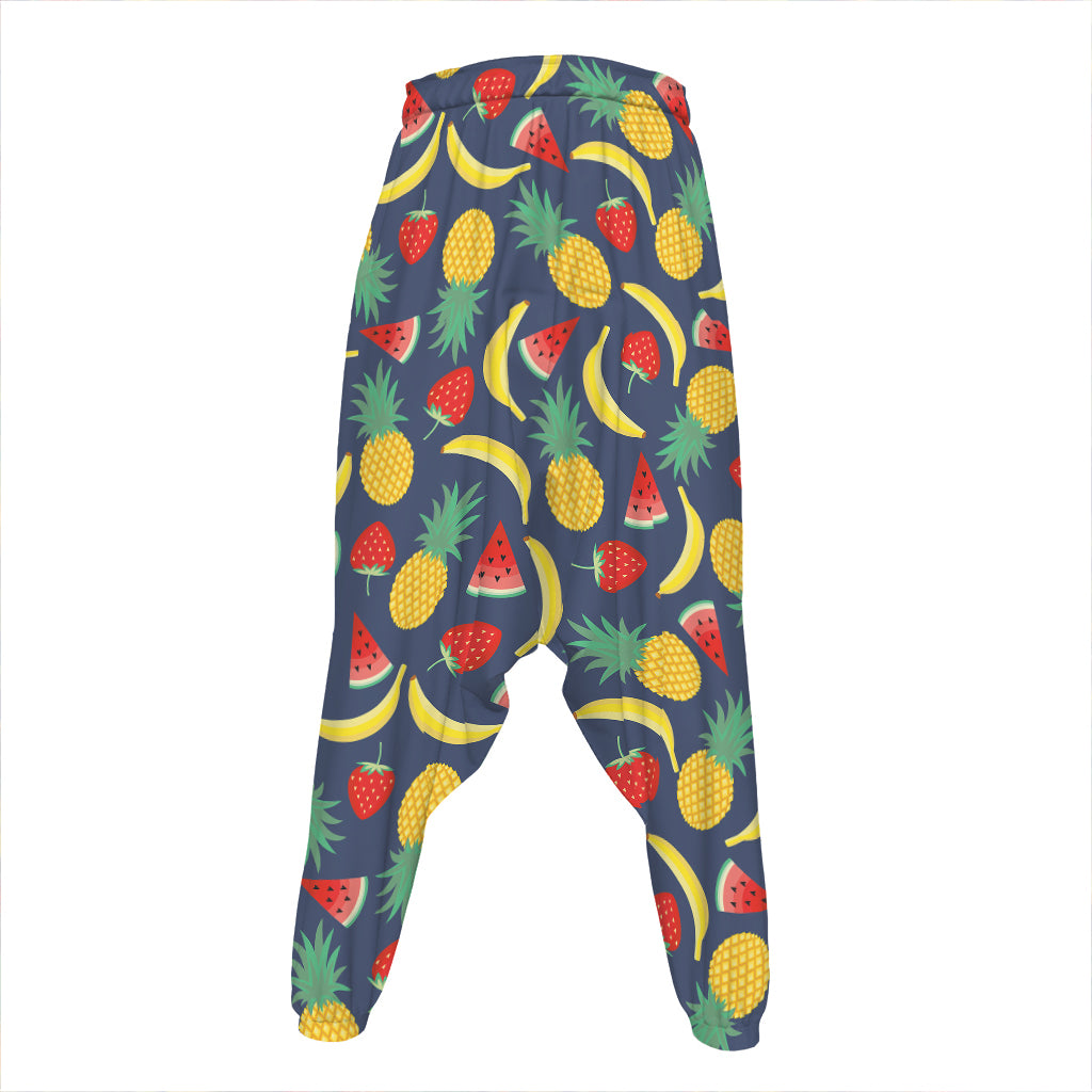 Cute Tropical Fruits Pattern Print Hammer Pants
