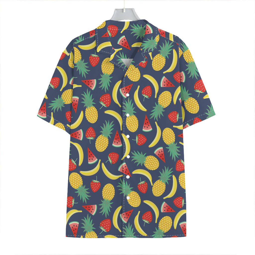 Cute Tropical Fruits Pattern Print Hawaiian Shirt