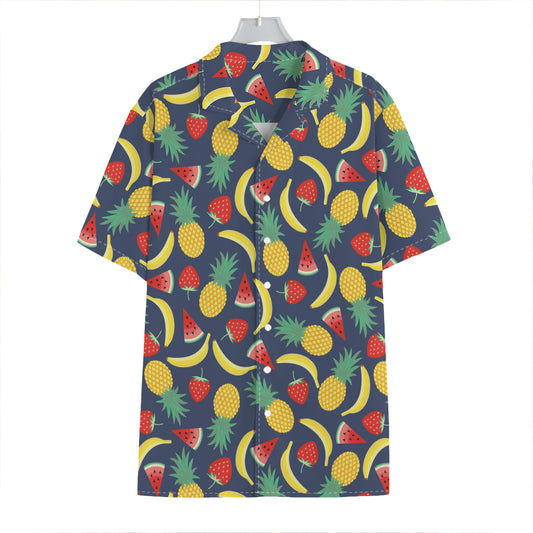 Cute Tropical Fruits Pattern Print Hawaiian Shirt