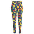 Cute Tropical Fruits Pattern Print High-Waisted Pocket Leggings