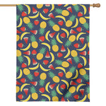 Cute Tropical Fruits Pattern Print House Flag