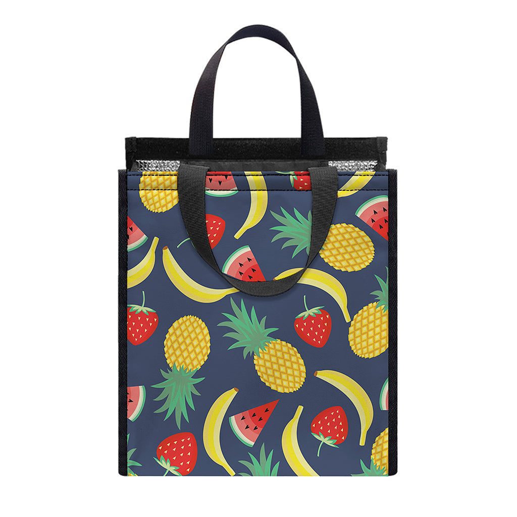 Cute Tropical Fruits Pattern Print Insulated Lunch Tote