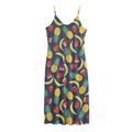 Cute Tropical Fruits Pattern Print Jersey Midi Cami Dress