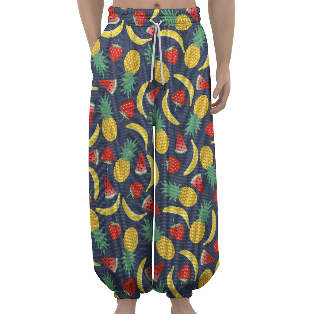Cute Tropical Fruits Pattern Print Lantern Pants