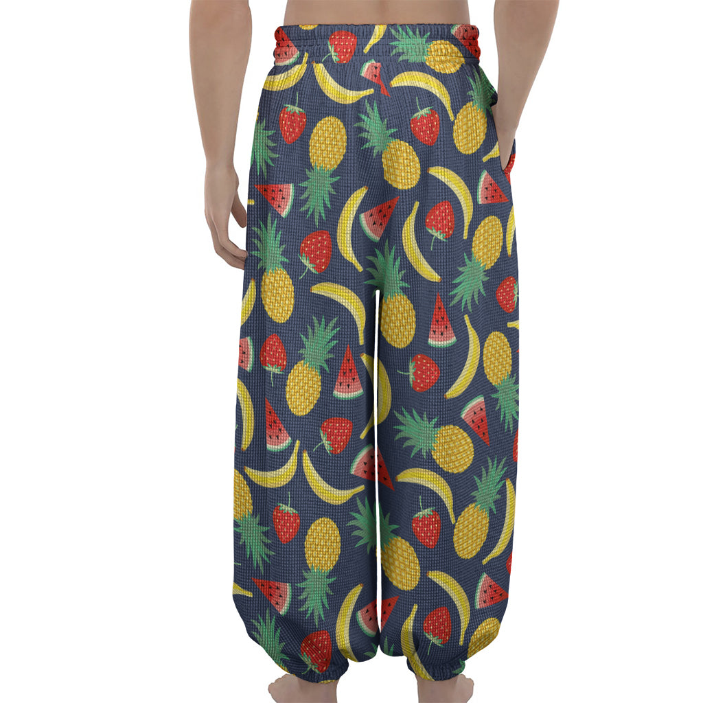 Cute Tropical Fruits Pattern Print Lantern Pants