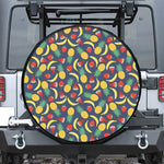 Cute Tropical Fruits Pattern Print Leather Spare Tire Cover