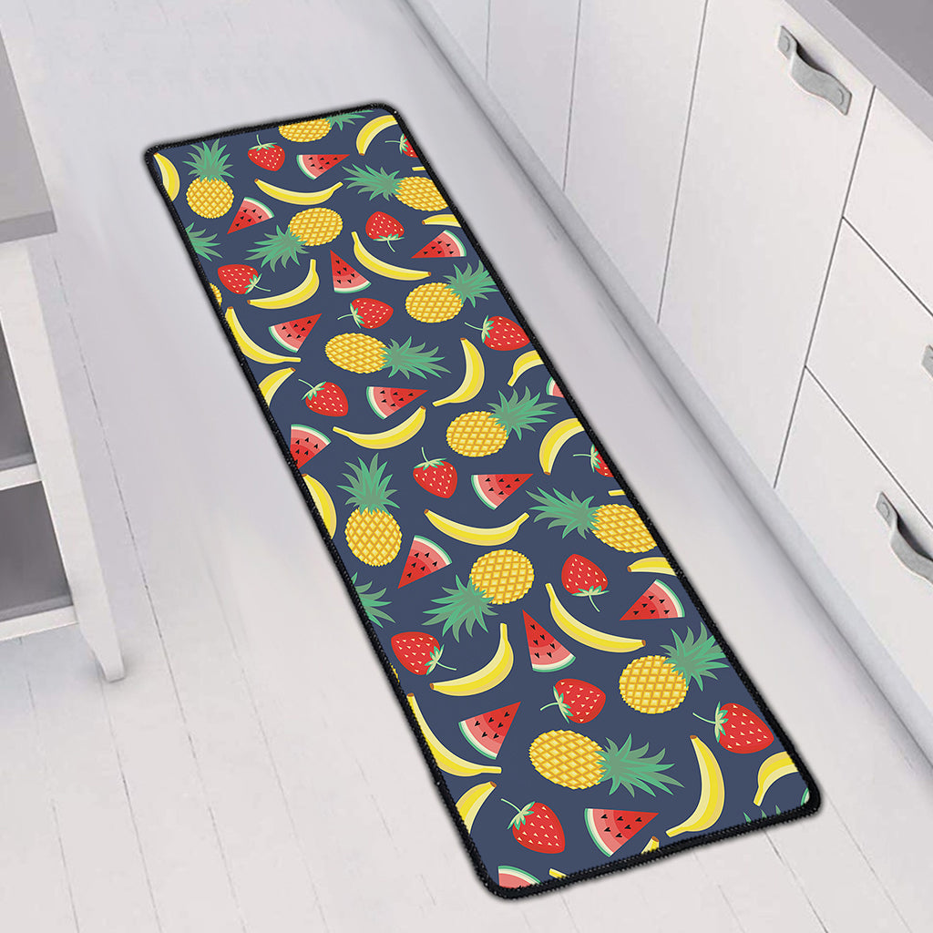 Cute Tropical Fruits Pattern Print Long Kitchen Mat