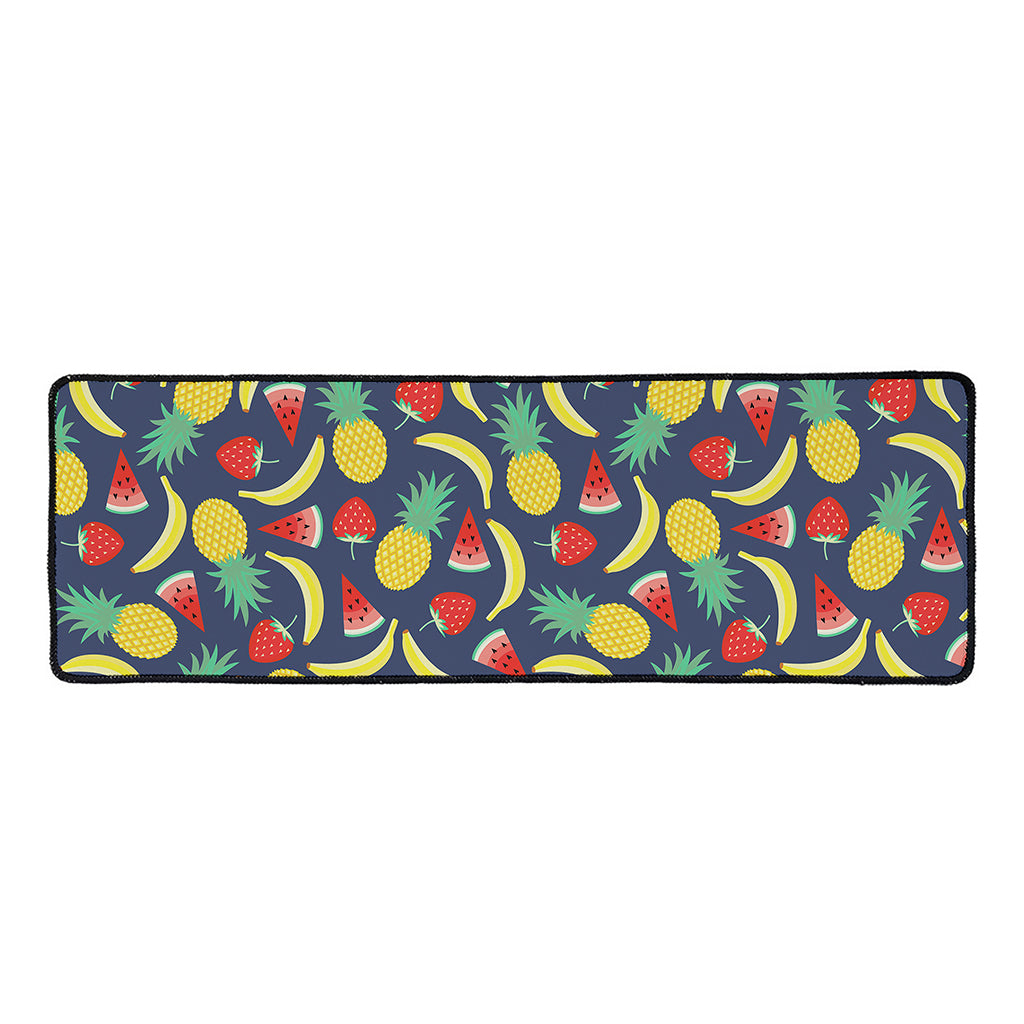 Cute Tropical Fruits Pattern Print Long Kitchen Mat
