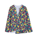Cute Tropical Fruits Pattern Print Long Sleeve Short Coat