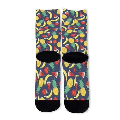 Cute Tropical Fruits Pattern Print Long Socks