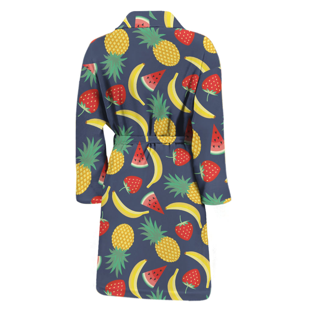 Cute Tropical Fruits Pattern Print Men's Bathrobe